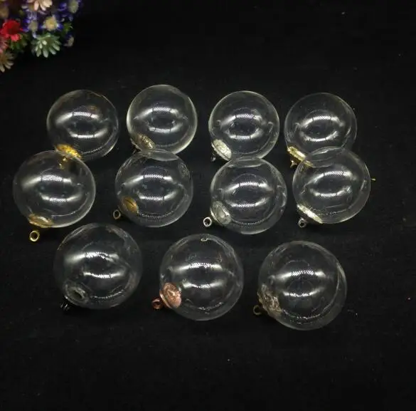 

100pcs 25mm wholesale round ball glass globe bubble with mix cap glass vials pendant diy glass bottle cover dome Orb necklace