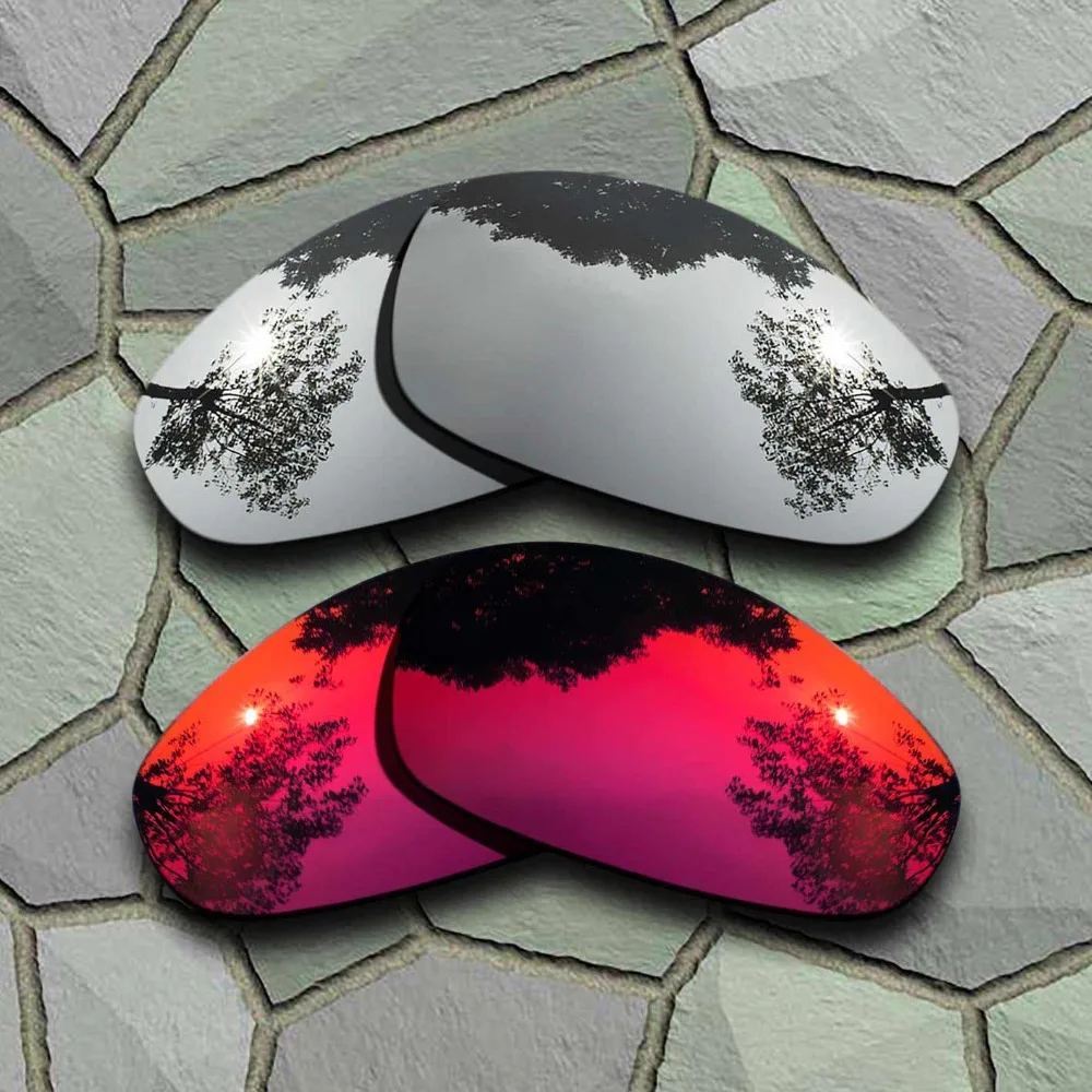 Chrome&Violet Red Sunglasses Polarized Replacement Lenses for Oakley Juliet