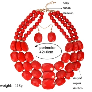 Uddein-afrikanische Zählungen Schmucksets, Multi-Layer-Halskette, indische Luxuserklärung Choker 8 Hauptverkäufe Indigene Perlen Halskette - №8