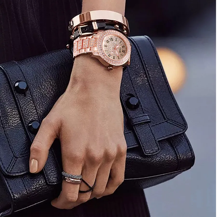 GEDI ساعة كوارتز فاخرة للنساء ساعة الموضة الماس سبيكة حزام مقاوم للماء السيدات ساعة اليد 2019 الإناث الساعات reloj mujer