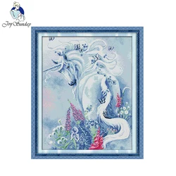 Gioia Domenica 11CT 14CT Punto Croce FAI DA TE Kit Punto Croce per il Ricamo Complementi Arredo Casa Cucito Libera la nave Unicorn Giardino dipinti