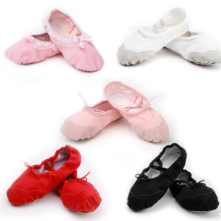 Chaussures de Ballet en toile pour enfants, filles et femmes, semelle souple fendue, bout en cuir respirant, chaussures de gymnastique pour adultes, Leotard, offre spéciale