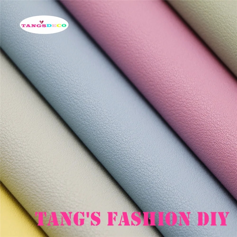 11pcs---20X22CM DIY Hair Bow Material Candy Color Embossed PU Synthetic Faux Leather