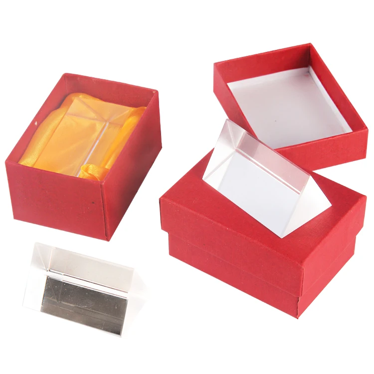 (5*3 ซม.) rainbow กระจกสะท้อนสามเหลี่ยม Prism ฟิสิกส์สอนคลื่นแสงสี Triple Prism ของขวัญกล่อง