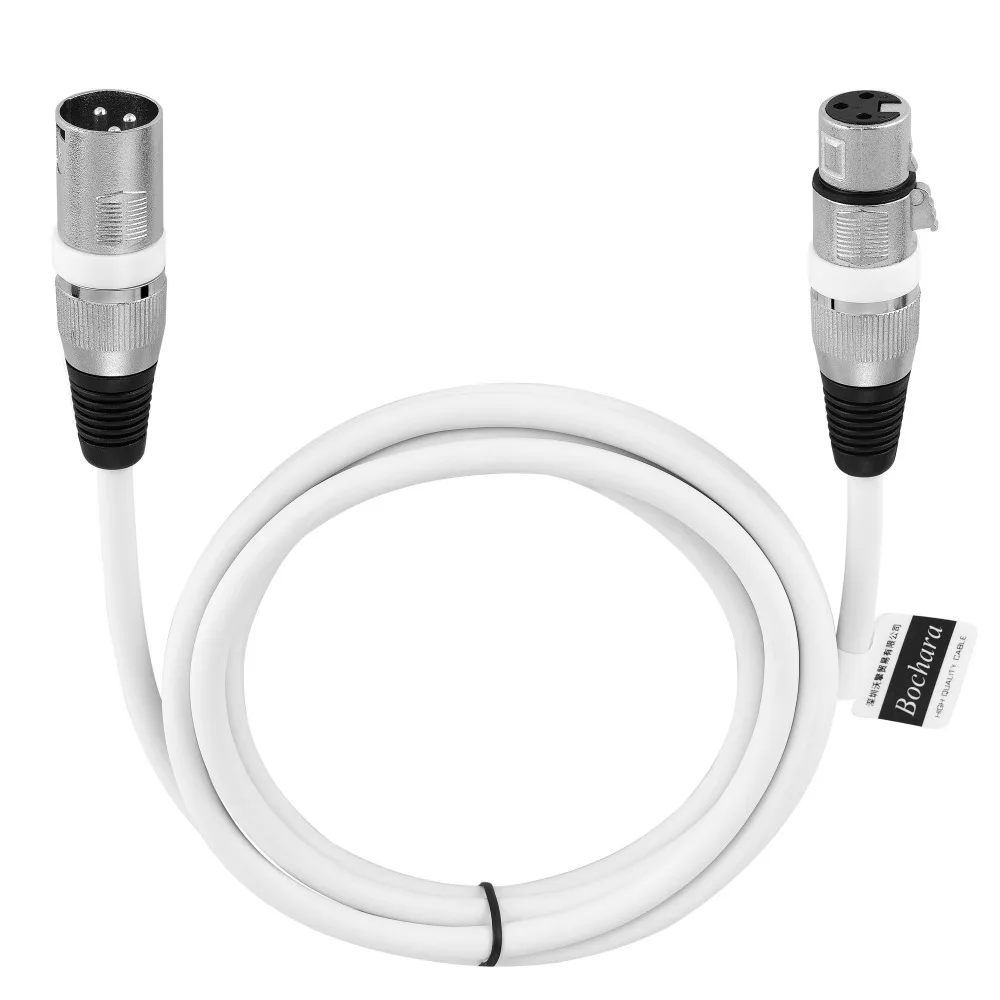 Bochara 3Pin kabel xlr męski na żeński M/F kabel Audio folia + pleciony ekranowany do mikser do mikrofonu wzmacniacz światło sceniczne 10Pack