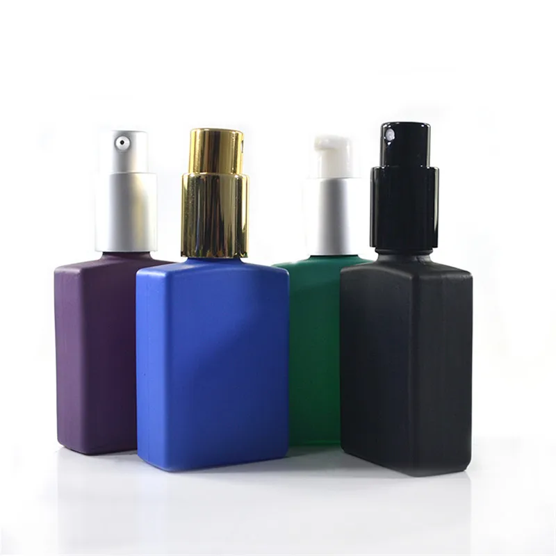 500pcs 30ml black rectangle bottle and 1000pcs lotion pump cap  1oz Glass Dropper Container rectangle bottle