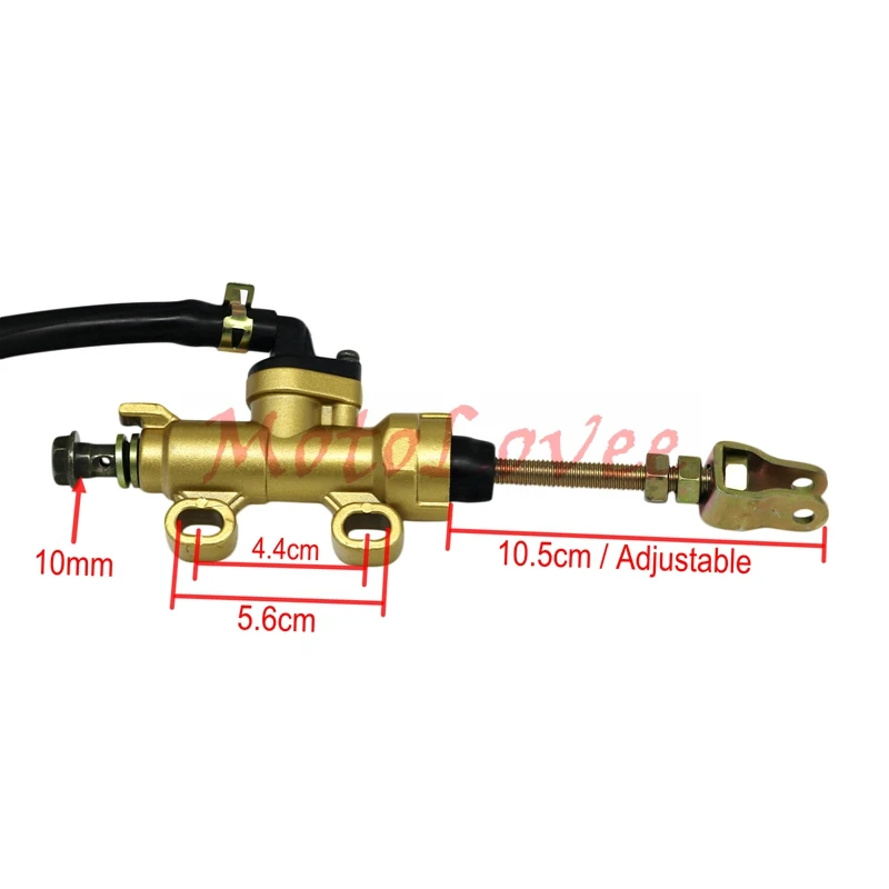 Motolovee Motorcycle Hydraulic Pump Quad Dirt Bike Pit Rear Foot Brake Master Cylinder With Reservoir ATV Motorbike Brakes