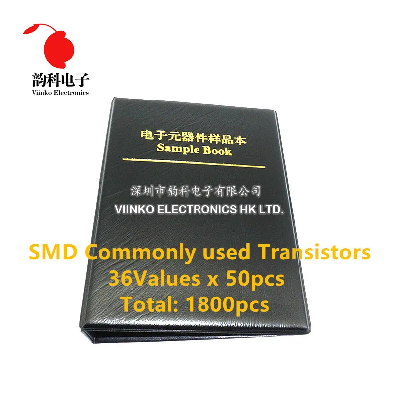 36 kinds x50pcs commonly used SMD Transistor Assortment Kit Assorted Sample Book