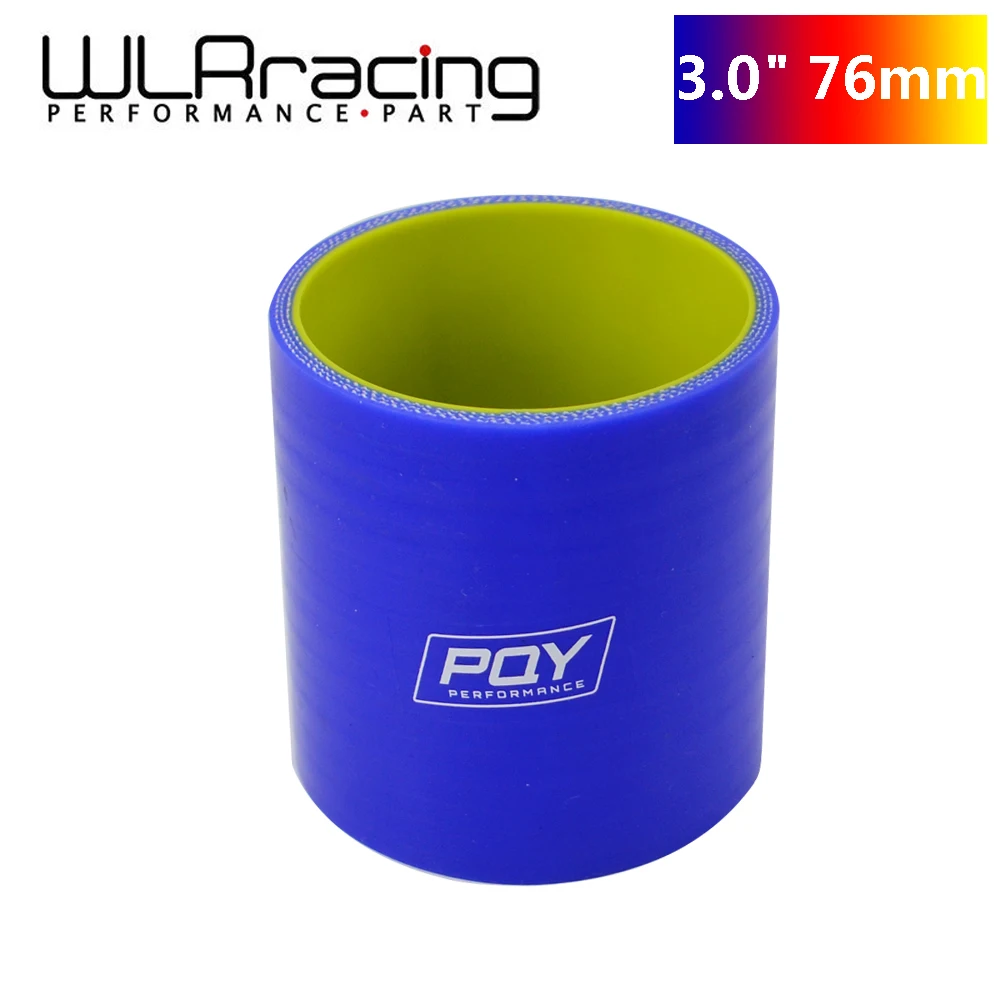 

WLR Racing - Blue & Yellow 3.0" 76mm Straight Silicone Intercooler Turbo Intake Pipe Coupler Hose WITH PQY LOGO WLR-SH0030-QY