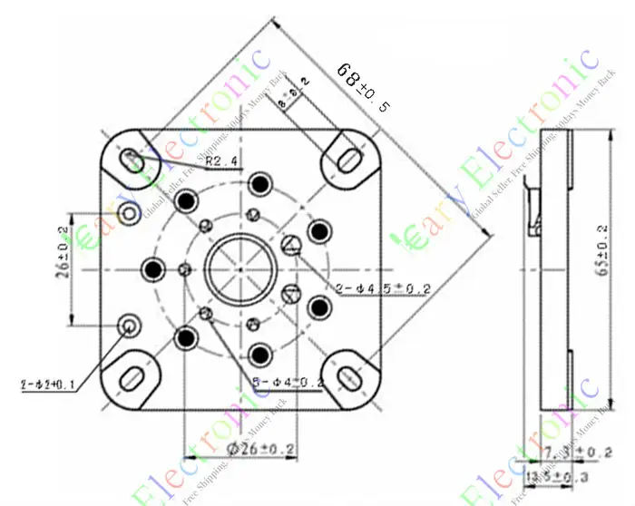 Wholesale and retail 4pc 7pin Ceramic vacuum tube socket valve base Fr 813 FU-13 4B27 5-125B 8001 amp free shipping