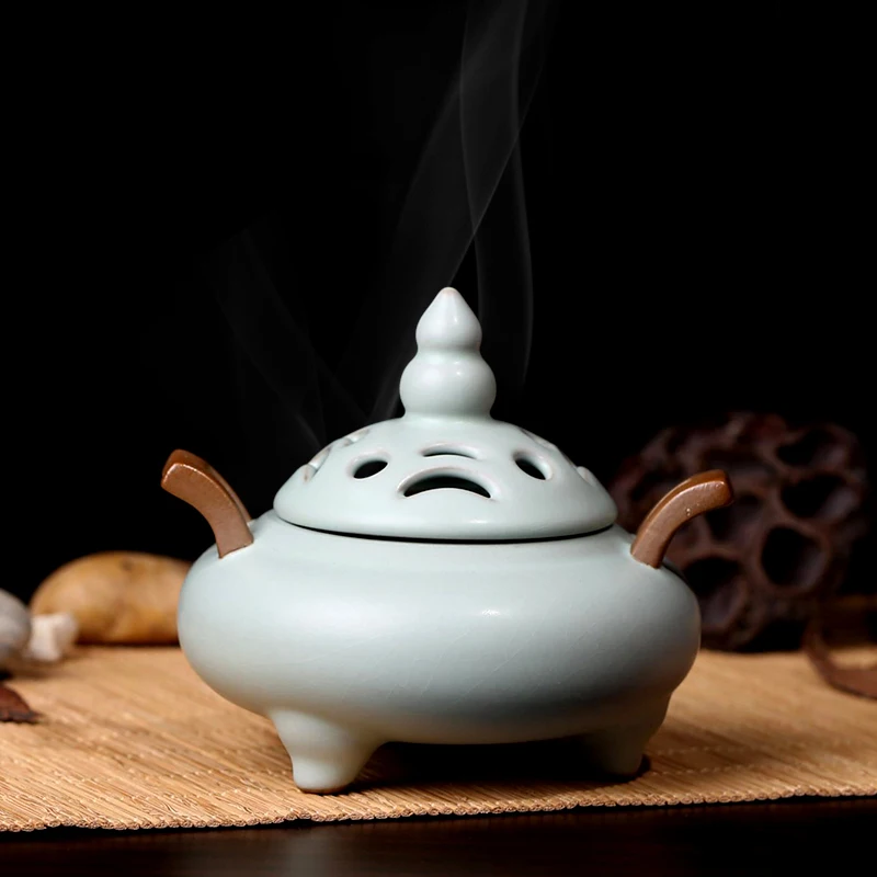 Back burner ceramic hollow incense  Ruyao good luck and long life tea tea set tower