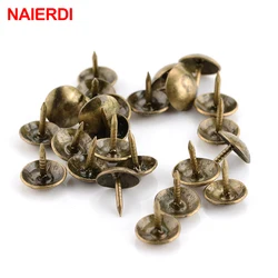 100PCS NAIERDI 8.5x16mm Bronze Tacks Antique Decorative Jewelry Gift Box Push Pin 10x10mm Door Nail For Fasteners Hardware
