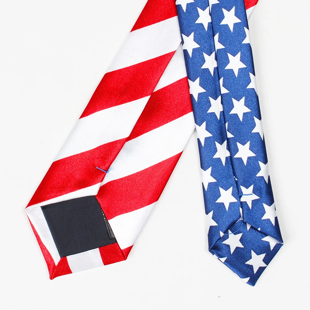 Brand new Artificial Silk Star Striped American Flag Mens Necktie For Man Wedding Performance Tie For Business Party Ties 8cm
