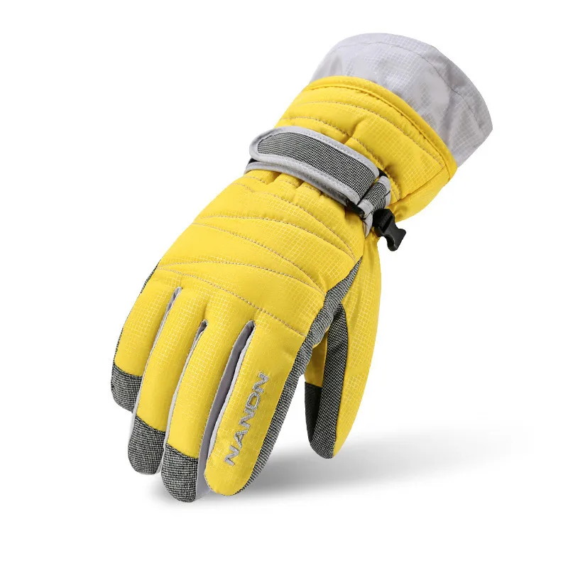 Guantes de esquí para hombre y mujer, manoplas térmicas de algodón, resistentes al viento, para deportes, esquí, snowboard, senderismo, Invierno