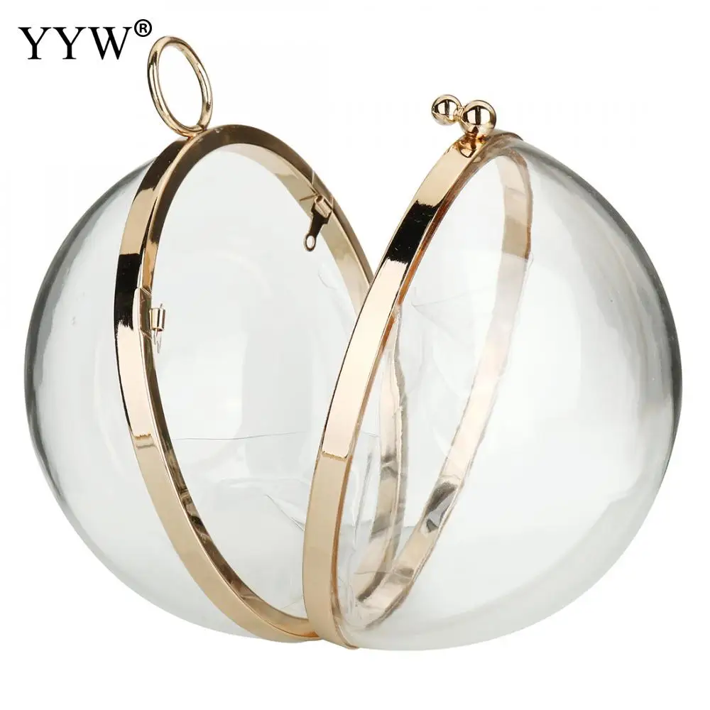 YYW Acrylic Round Ball Shoulder Bag For Women 2024 New Arrive Crossbody Bags With Chain Transparent Evening Clutch PVC Handbags