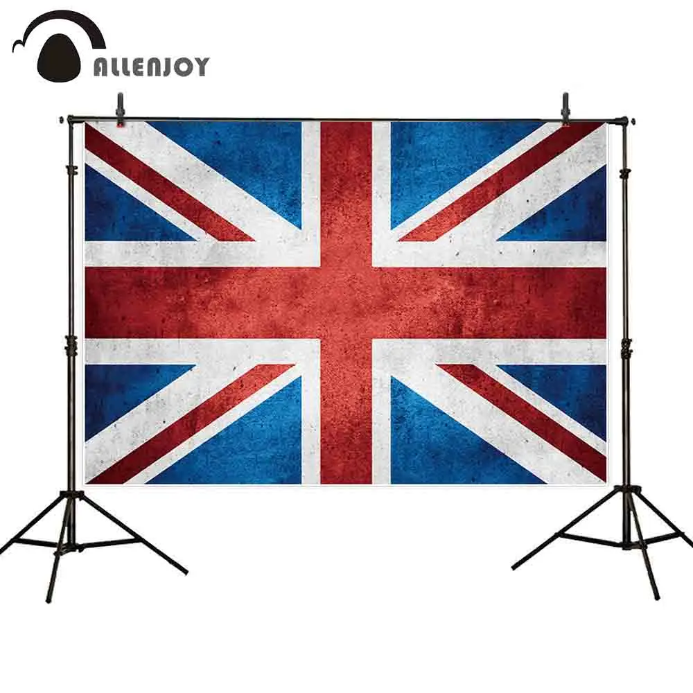 Allenjoy Nền Chụp Ảnh Người Anh Biểu Ngữ Cờ Vintage Họa Tiết Tiệc Lễ Hội Album Ảnh Photocall Chụp Ảnh Phông Nền