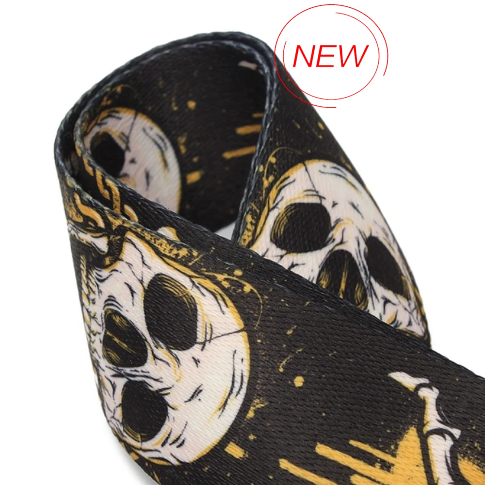 Skull Paw Pattern Guitar Strap, Electric Acoustic Folk Bass