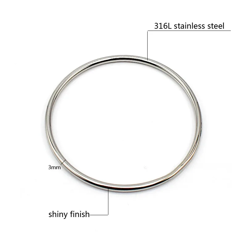 Stainless Steel Jewelry Bangle Casual Simple Silver Color Circle Bracelet For Women Drop Shipping