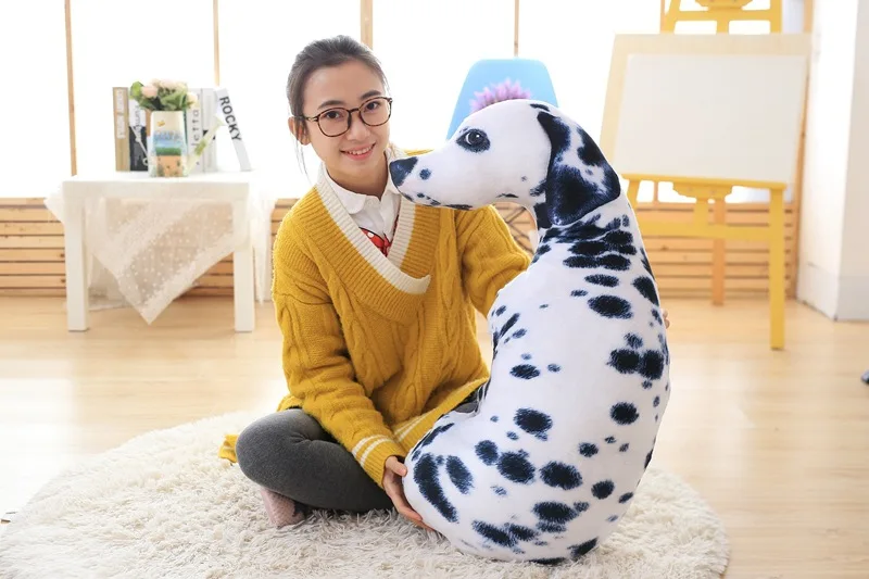 

huge 90cm pillow 3D simulation animal dalmatian plush toy zipper closure washable pillow Christmas gift w1095