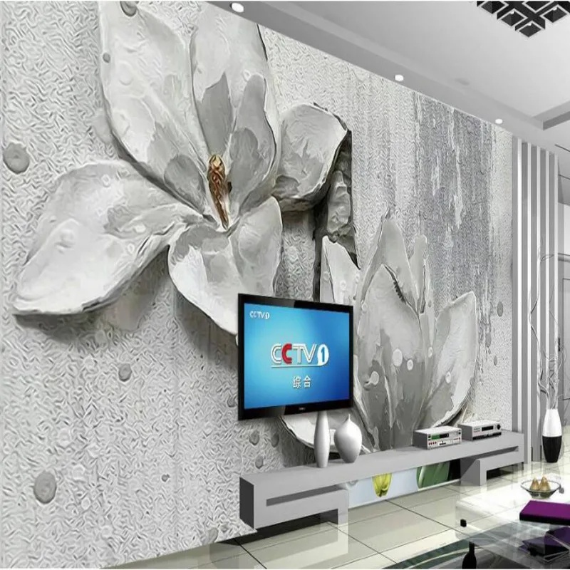 

Orchid relief wall background wallpapers Home Improvement decor 3D Wallpaper for Walls 3d Decorative mural Wallpapers