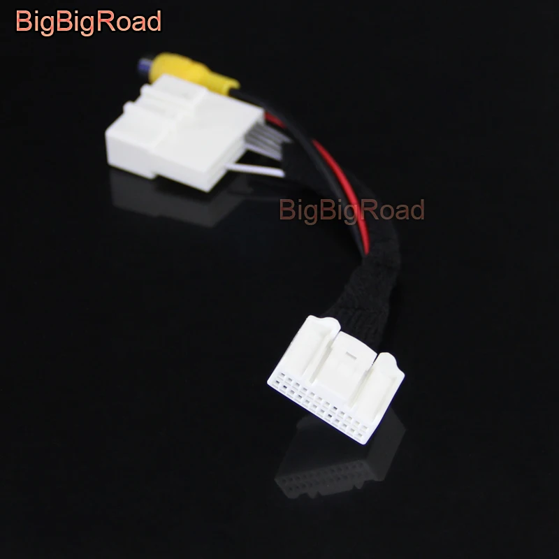BigBigRoad Car Rear View Camera With RCA Port Adapter 24 Pins For Skoda Kodiaq 2016 2017 2018 Original Monitor Compatible