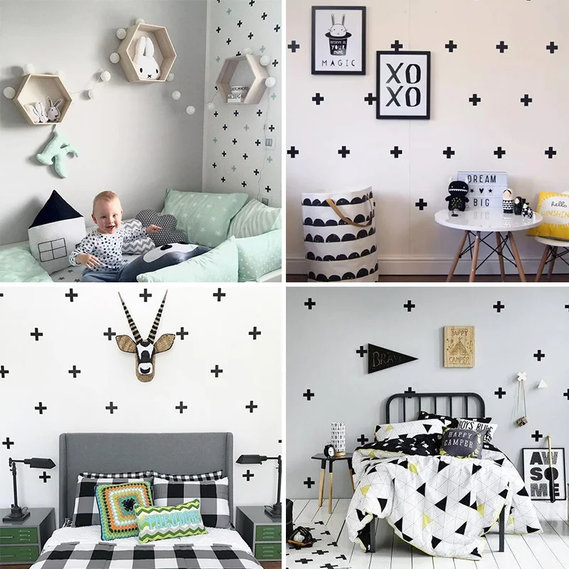 Cross Wall Sticker For Kids Room Baby Boy Room Decorative Stickers Boy Bedroom Wall Decal Stickers Kids Wall Stickers Home Decor
