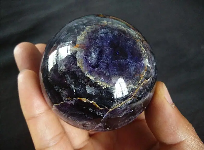 1pcs Natural Fluorite Quartz Crystal Polished Sphere Ball Healing 60mm