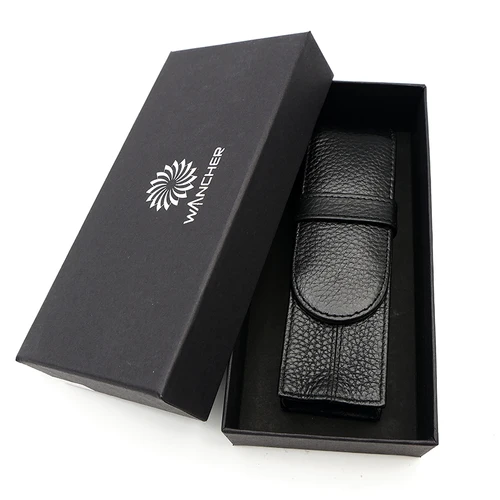 Imagen 2 del producto Wancher-bolsas de bolígrafo Kraft empaquetadas en bolígrafo, separadas por cuero de dos caras, estuche de papelería de Color puro