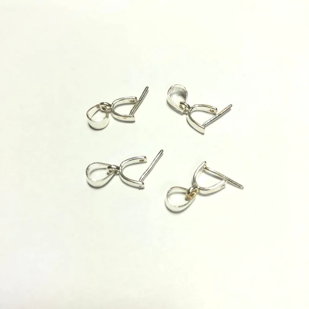 Genuine Silver Pendant Bails 10pcs/lot Solid Sterling Silver 925 Jewelry Clasp For jewelry Making