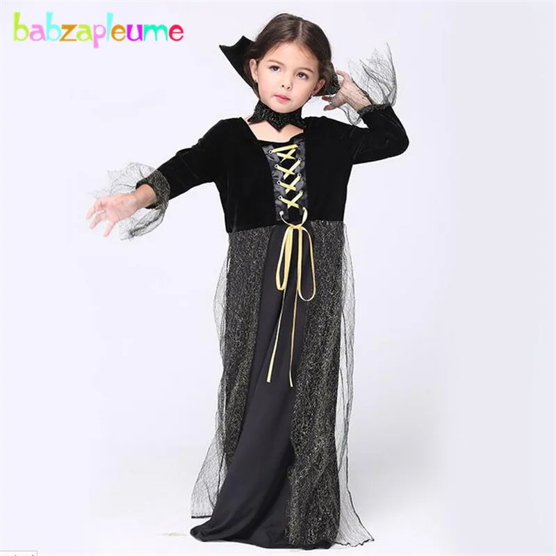 

babzapleume Brand Halloween Dance Party Girl Witch Cosplay Costume Bandage Kids Long Dress Child Girls Clothing Infant set Y020