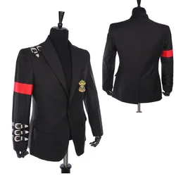 Nadir Klasik Michael Jackson KÖTÜ Ceket Gayri Toka Rozeti Takım Elbise Siyah Punk Rahat Blazer