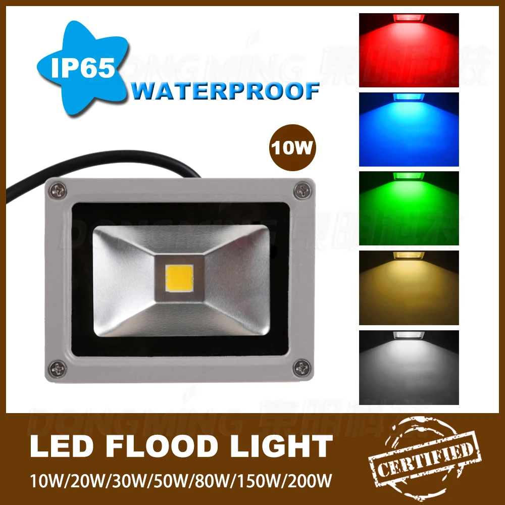 

New 35pcs/lot RGB DC 12 volt led flood light 10w best price rechargeable led floodlight outdoor led spotlight IP65 900LM