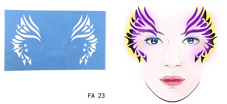 OPHIR Reusable Face Paint Stencil DIY Facial Design For Party Makeup Tools Body Painting Template Face Painting Stencil FA021922