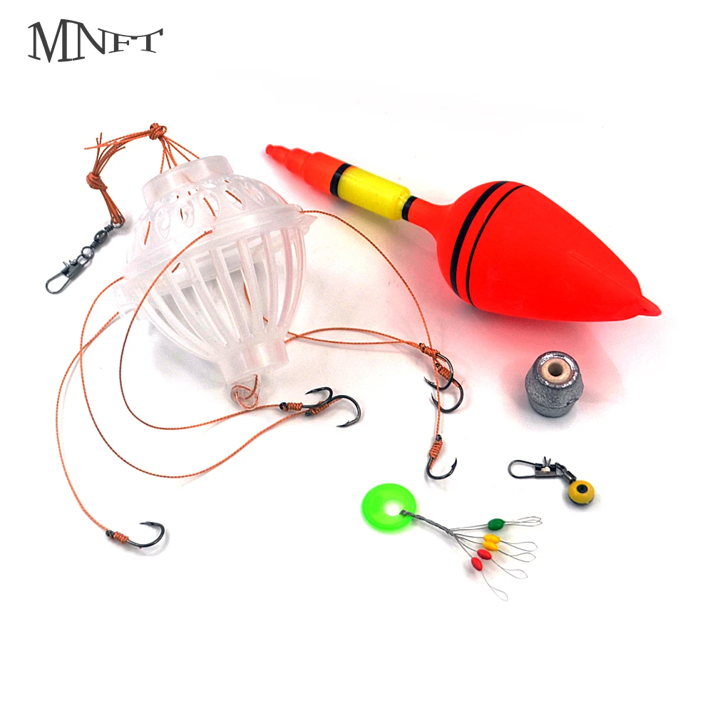 MNFT 1Set Hook Monsters With Six Strong Fishing Hooks Carp Spherical Explosion Hooks Fishing Float Lead Sinkers Tackle Set