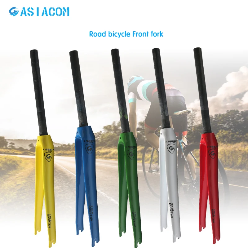 Newest lightest 5 colors ASIACOM Road bicycle full carbon fibre fork hard fork Track Fixed Gear bike carbon front fork