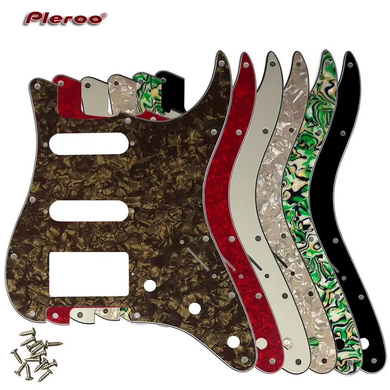 

Pleroo Custom Quality Electric Guitar Parts -For USA\ Mexico Fd Strat 11 Holes HSS PAF Humbucker Guitar Pickguard Scratch Plate