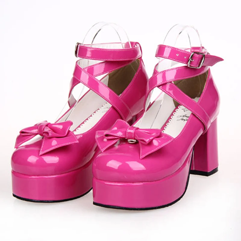 Scarpe da donna Lolita Cosplay Anime primavera scarpe con tacco da donna scarpe con tacco dolce in pelle con tacco alto