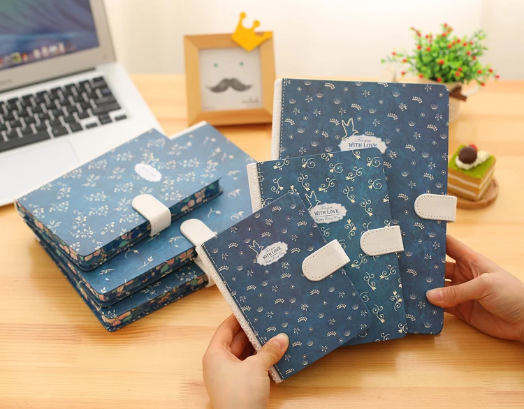 1 Pc/Lot Classic Hardcover Medium-Size 18.6X12.8cm Magnet-Buckled Notebook & Diary for School Stationery & Office Supply