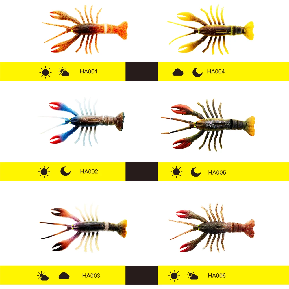 Hunthouse 2 Stuks Crazy Langoesten Zacht Aas Levensechte Signaal Rivierkreeft Jig Head Nieuwe Tpe Rubber Jointed Paddle staart Voor Zander Snoek