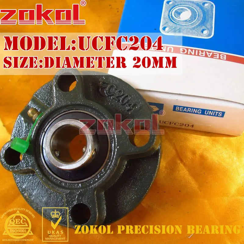 

ZOKOL bearing Flange Cartridge Bearing Units UCFC204 TY90504Y Pillow Block Ball Bearing diameter 20mm