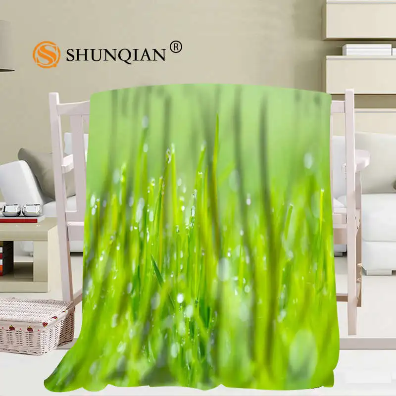 Custom Green Grass Blanket Manta Falafel Blanket Sofa/Bed/Plane Travel Bedding56x80inch 50X60inch 40X50inch