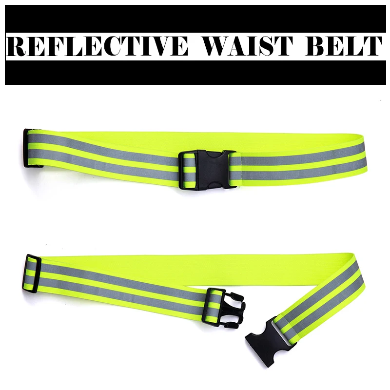 Hi vis viz Elastic belt reflection waist belt adjustable size belt reflective traffic cycling jogging waistband fast shipping