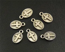 20pcs  Silver Color Metal Cross Mini Charm DIY Jewelry Findings Accessories  8x13mm A1586