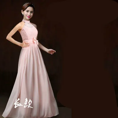 N2021 Xuân Hạ Thu Bãi Biển Áo Dây Nữ Voan Hồng Champagne Dài Cô Dâu Dây Đầm Vestido Ngọt Nhớ