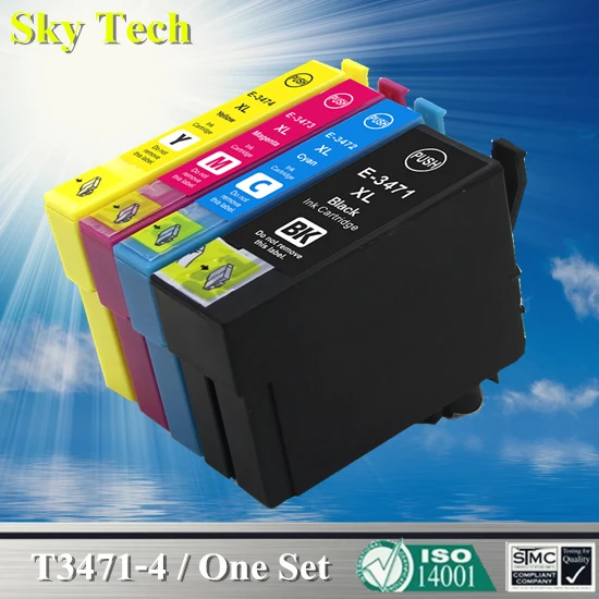 

4PK Compatible Cartridge For T3471 T3472 T3473 T3474 For Epson WorkForce Pro WF-3720DWF WF-3725DWF