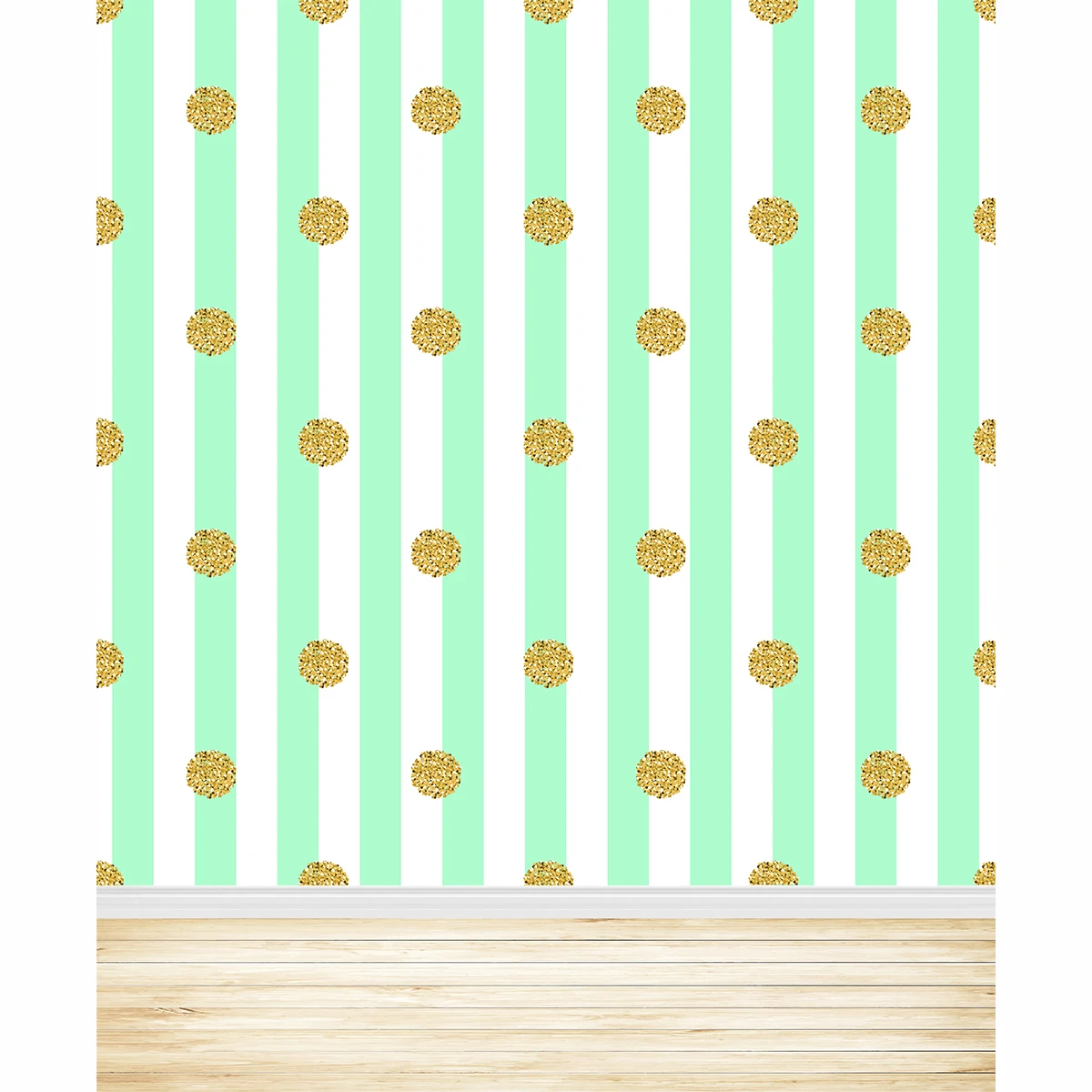 Allenjoy 사진 배경 녹색 줄무늬 골드 반점 사랑스러운 귀여운 어린이 나무 Photophone 배경, 사진 스튜디오 비닐