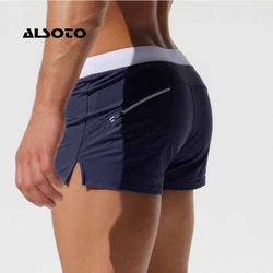 Alsoto verão roupa de banho masculina respirável calções boxer briefs sunga maillot de bain praia shorts 2023 novo