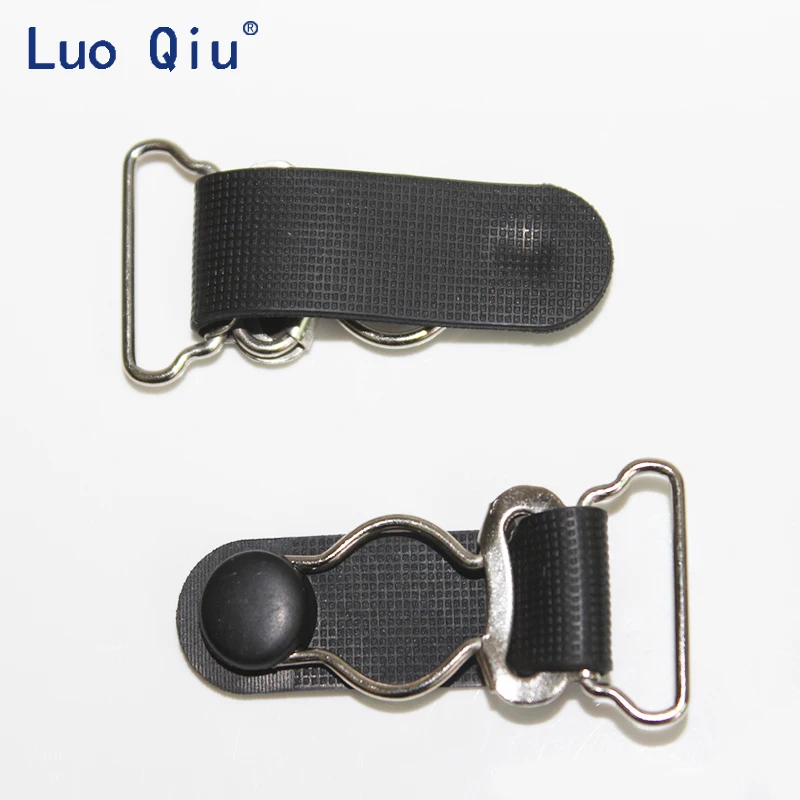 Luo Qiu 500 pcs/lot 20MM Plastic Black Corset Leg Garter Belt Clip Hooks Suspender Ends Hosiery Stocking Grips suspender clips