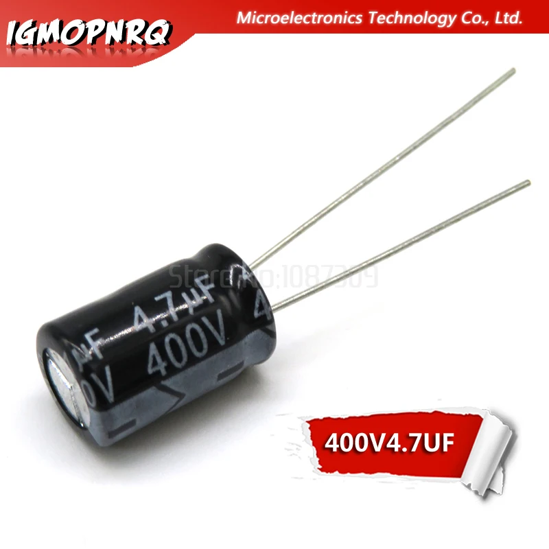 

20PCS 400V4.7UF 8*12mm 4.7UF 400V 8x12mm Aluminum Electrolytic Capacitors DIP