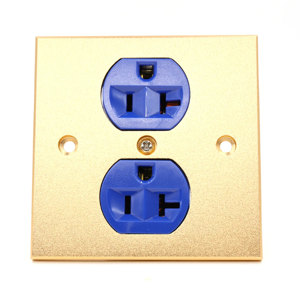 مخرج طاقة جداري من سبائك نقية ، جودة AV ، 2 منفذ ، أزرق ، شحن مجاني